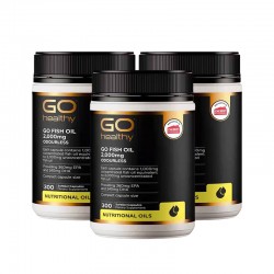 【秒杀包邮】【3瓶装】【胶囊因天气原因融化不理赔】Go Healthy 高之源 无腥鱼油2000mg 深海鱼油300粒 3瓶装